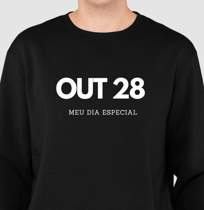 Blusa de Moletom Suéter 28 de Outubro Meu Dia Especial