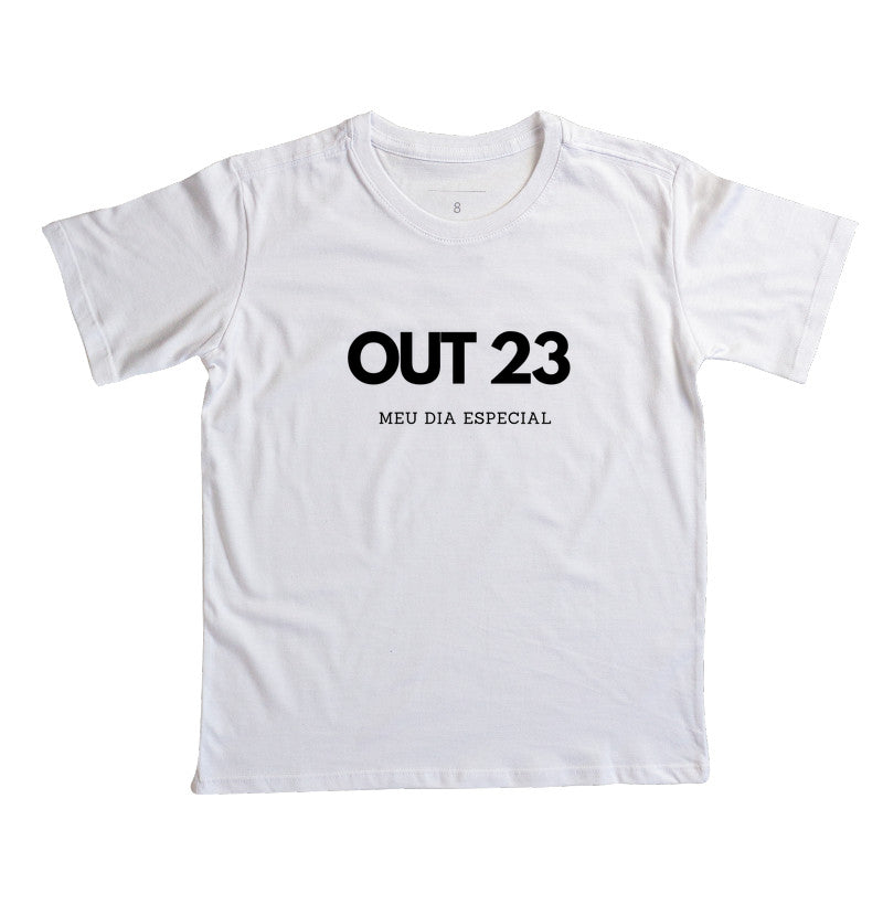 Camiseta Infantil 23 de Outubro Meu Dia Especial