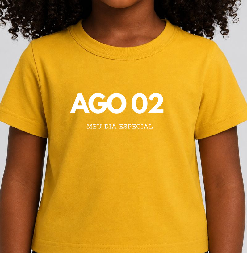 Camiseta Infantil 02 de Agosto Meu Dia Especial