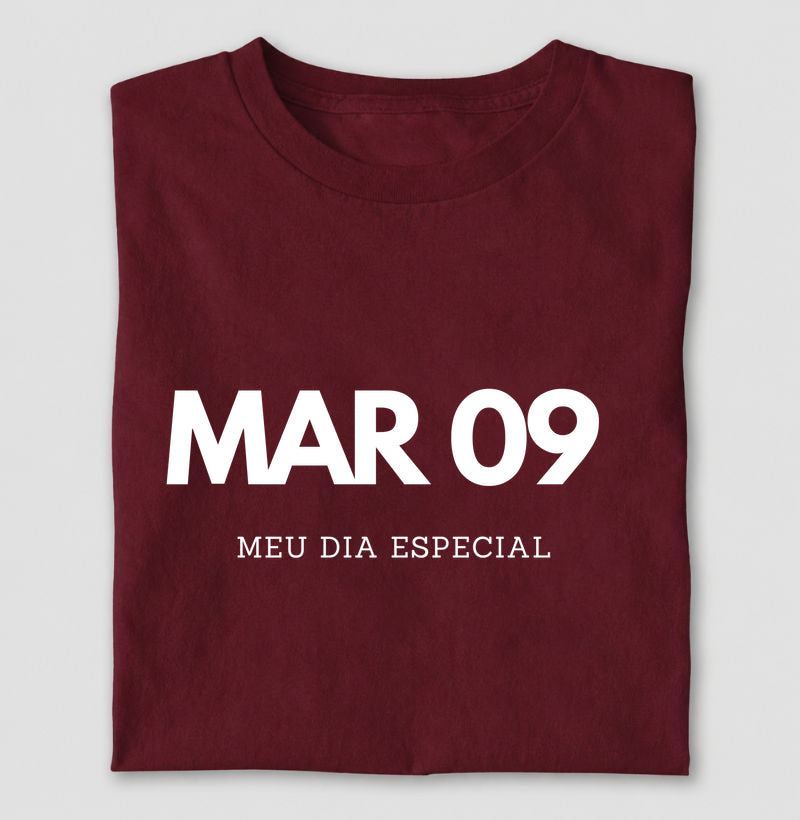 Camiseta Infantil 09 de Março Meu Dia Especial