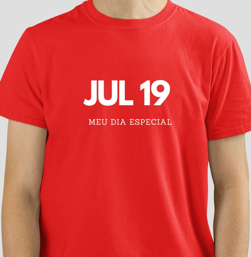 Camiseta 19 de Julho Meu Dia Especial