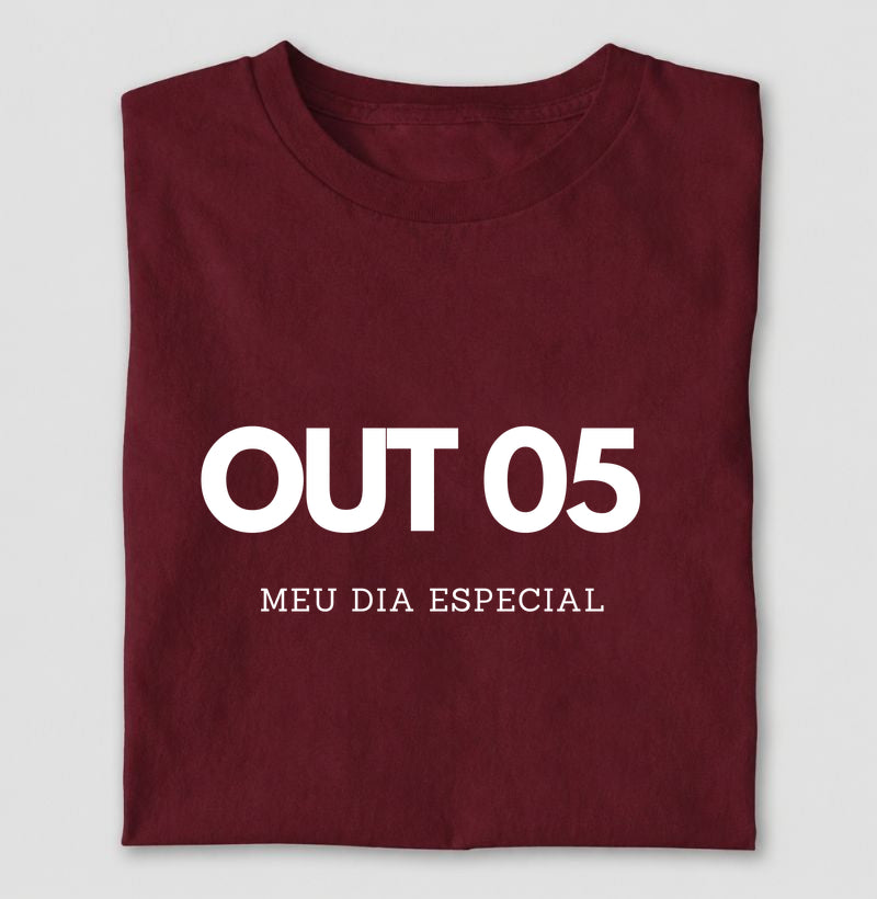 Camiseta Infantil 05 de Outubro Meu Dia Especial