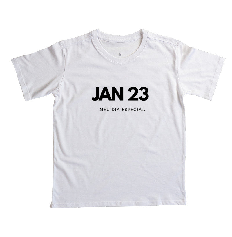Camiseta Infantil 23 de Janeiro Meu Dia Especial