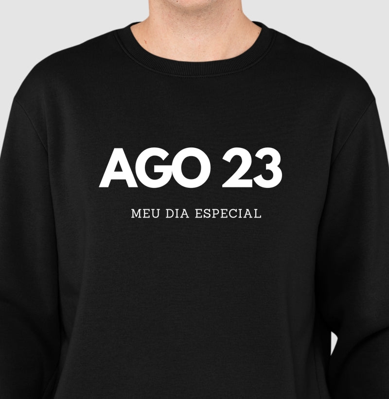 Blusa de Moletom Suéter 23 de Agosto Meu Dia Especial
