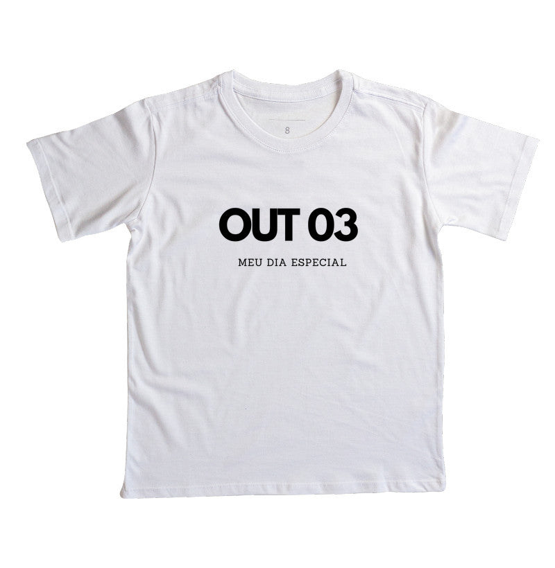 Camiseta Infantil 03 de Outubro Meu Dia Especial