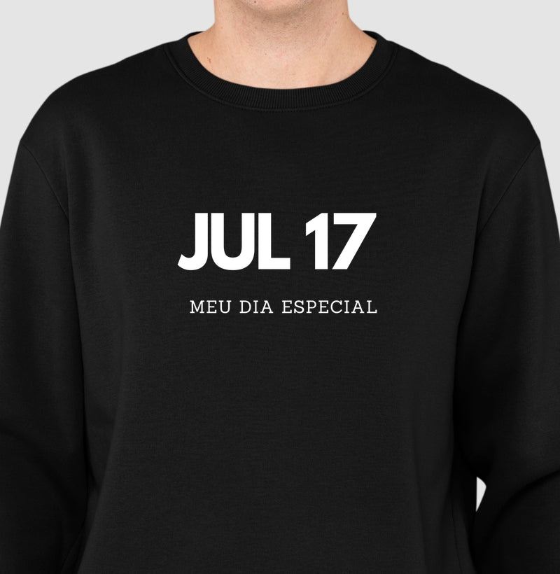 Blusa de Moletom Suéter 17 de Julho Meu Dia Especial