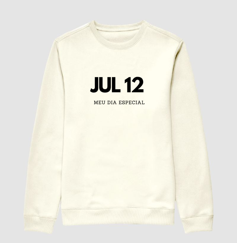 Blusa de Moletom Suéter 12 de Julho Meu Dia Especial