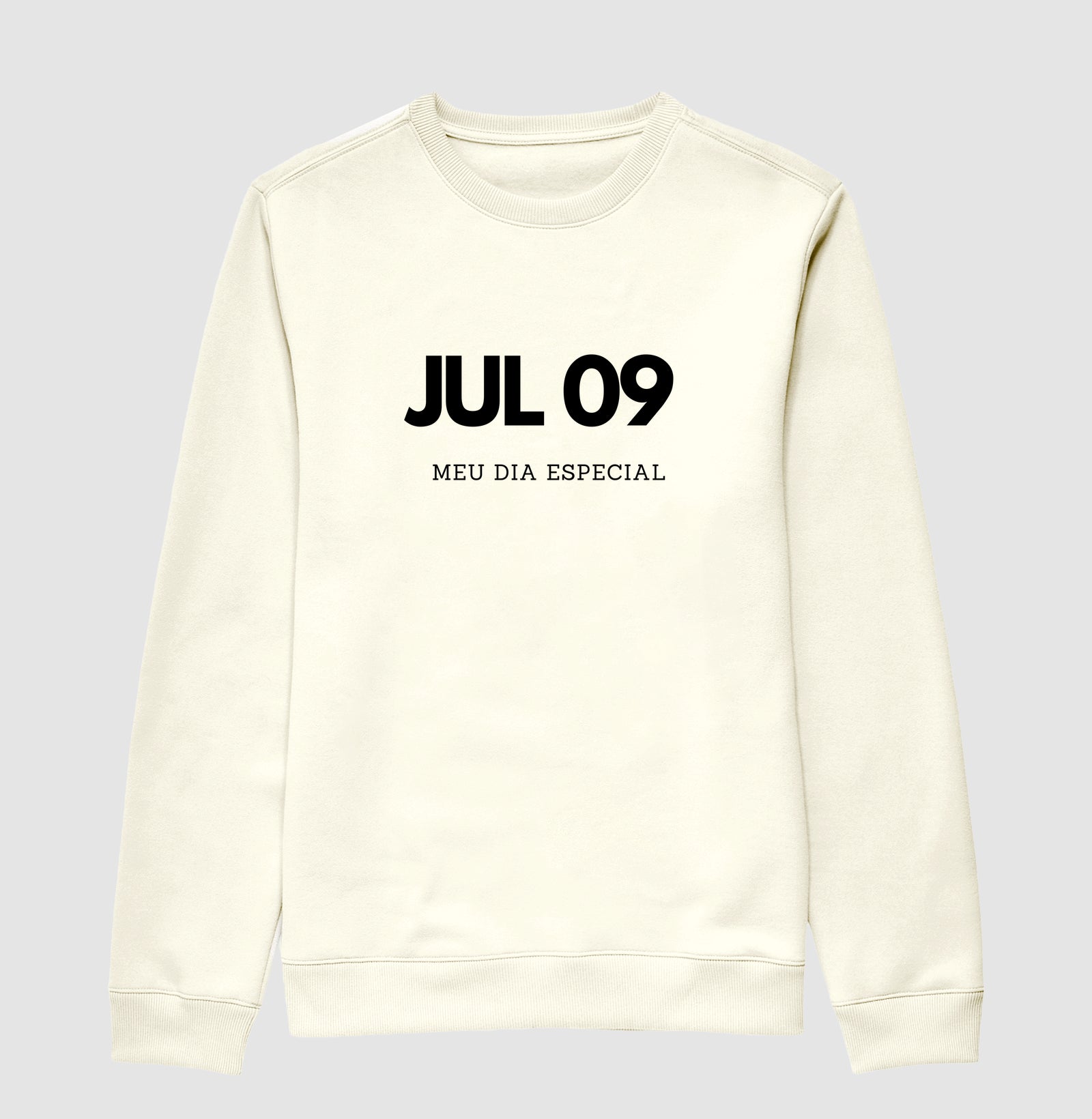 Blusa de Moletom Suéter 09 de Julho Meu Dia Especial