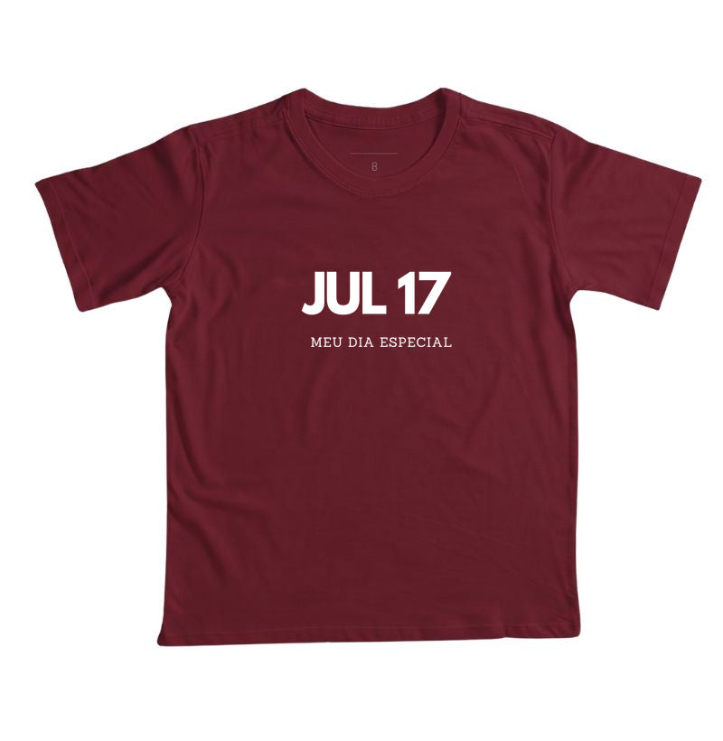 Camiseta Infantil 17 de Julho Meu Dia Especial