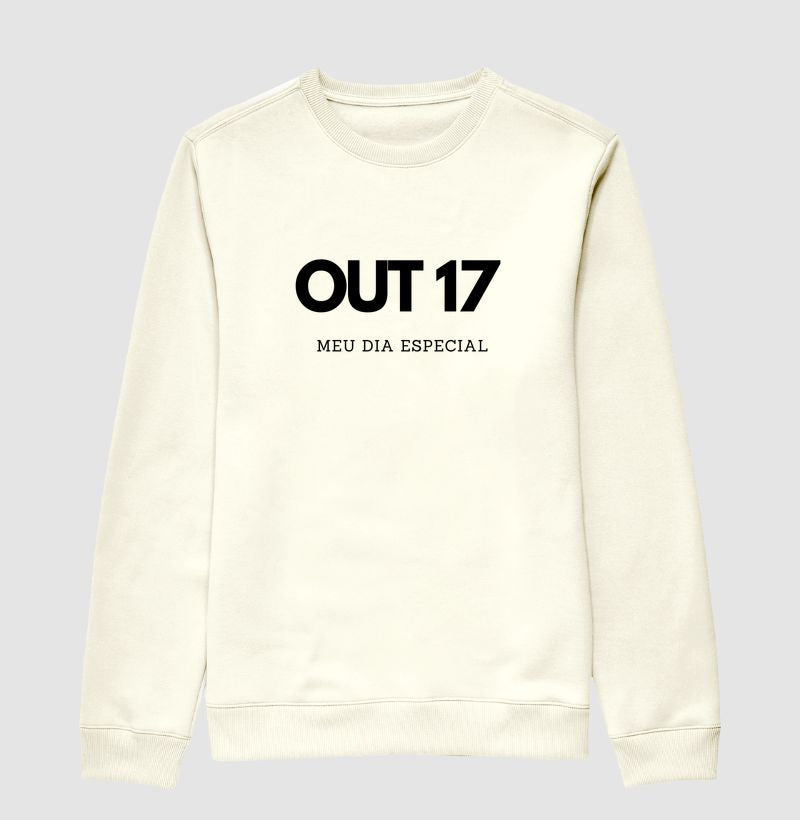 Blusa de Moletom Suéter 17 de Outubro Meu Dia Especial